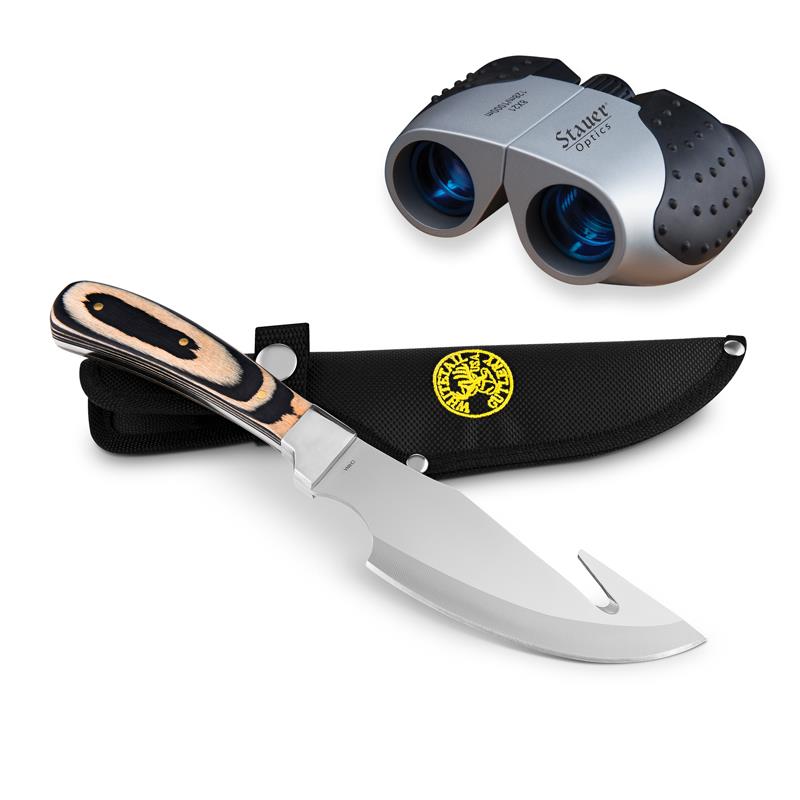 Whitetail Hunting Knife & FREE Stauer 8x21 Compact Binoculars